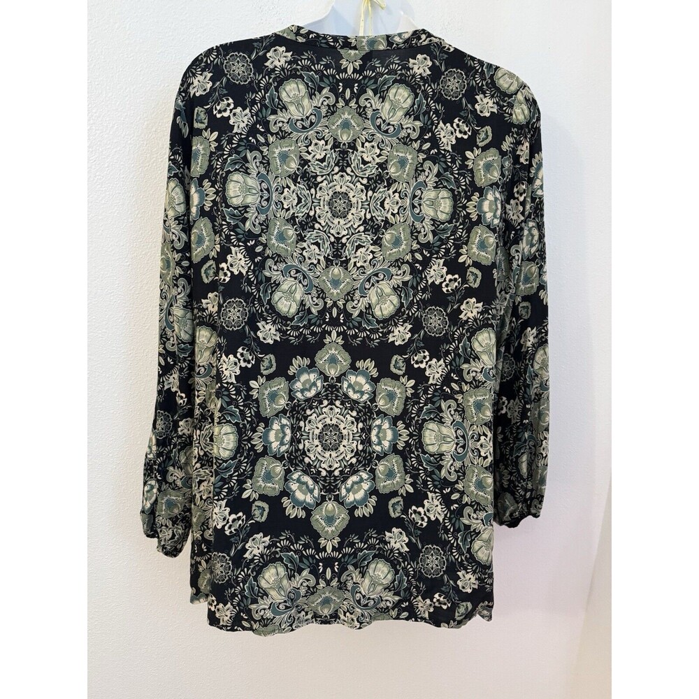 Evans Blouse Tunic Peasant Floral Boho Womens Size 26/28 New Tassel Office - Picture 4 of 9